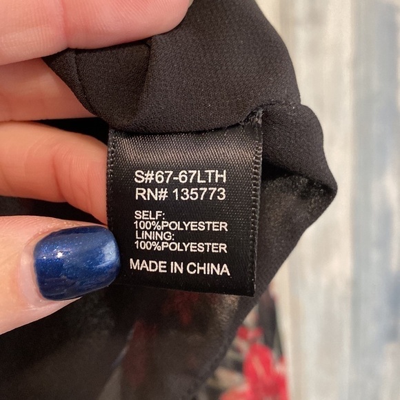 Olivaceous Womens Floral lace up front blouse with flare sleeves | Medium - Picture 8 of 10